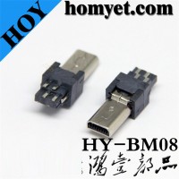 Mini B Type Male USB Connector with 8 Pin for Electric Accessories (HY-BM08)